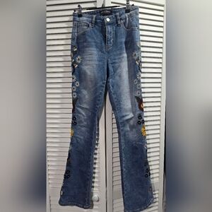 Ashley Mason Premium Embroidered Blue Jeans, Size 1/25